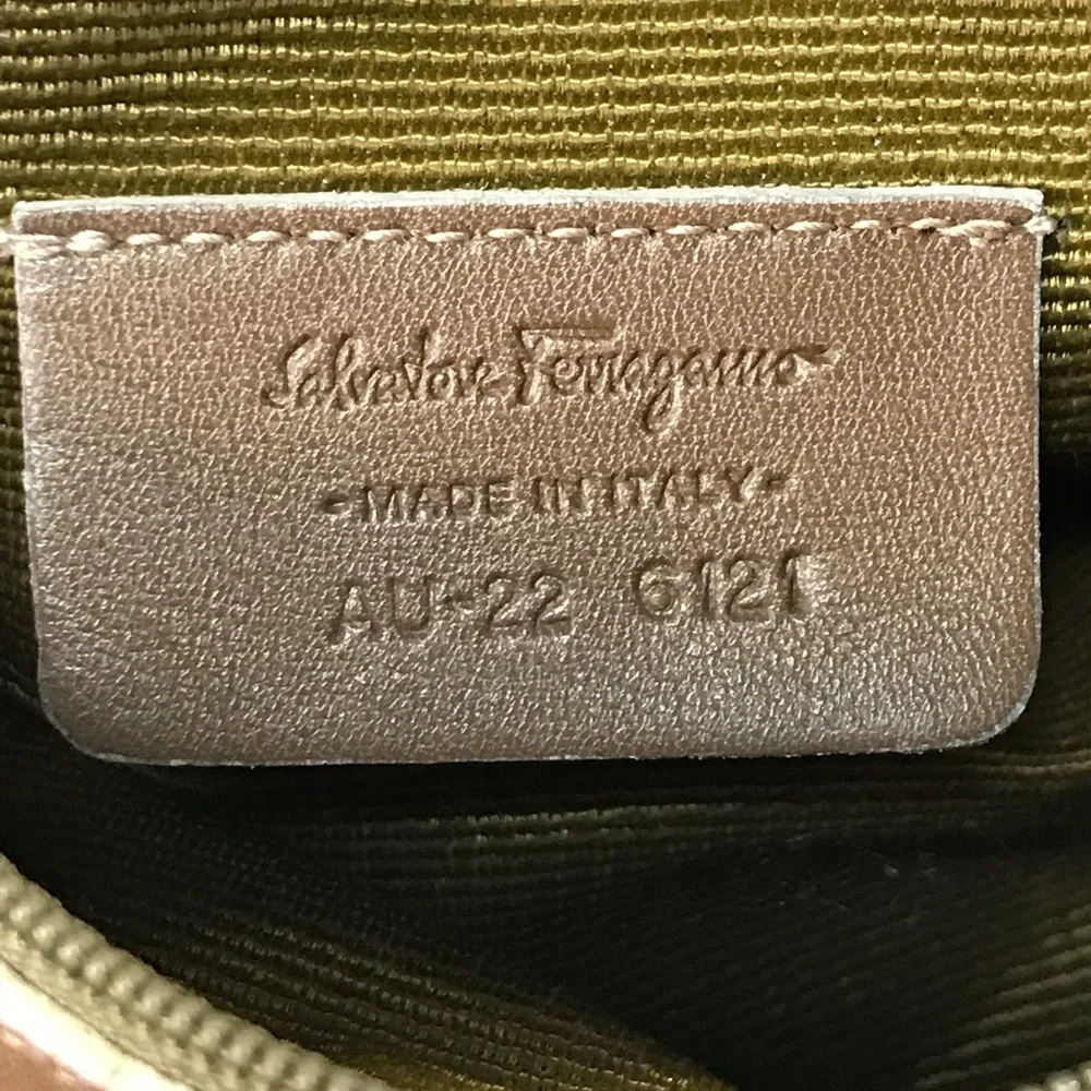 Salvatore Ferragamo Gancini Canvas/Leather Cosmetic Pouch Bag 😍